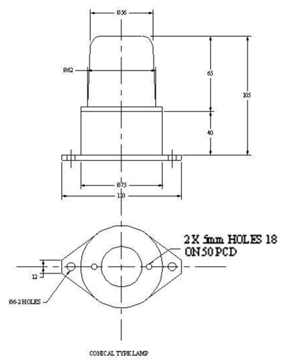 Revolving Lamps Dimensional Diagram