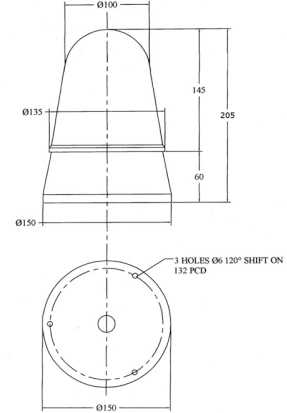 Revolving Lamps Dimensional Diagram